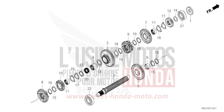 TRANSMISSION (COUNTERSHAFT) (DCT) for Gold Wing CANDY ARDENT RED (R367B) from 2021